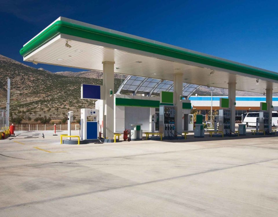 A natural gas filling station.